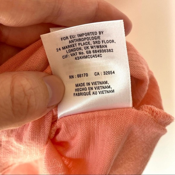 Anthropologie Meadow Rue Orange Striped Open Back Tank Size XS - Picture 5 of 9